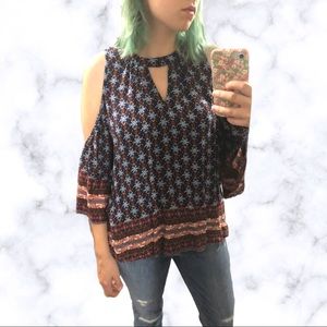 AJC blue boho flowy sleeve blouse size jr’s XL